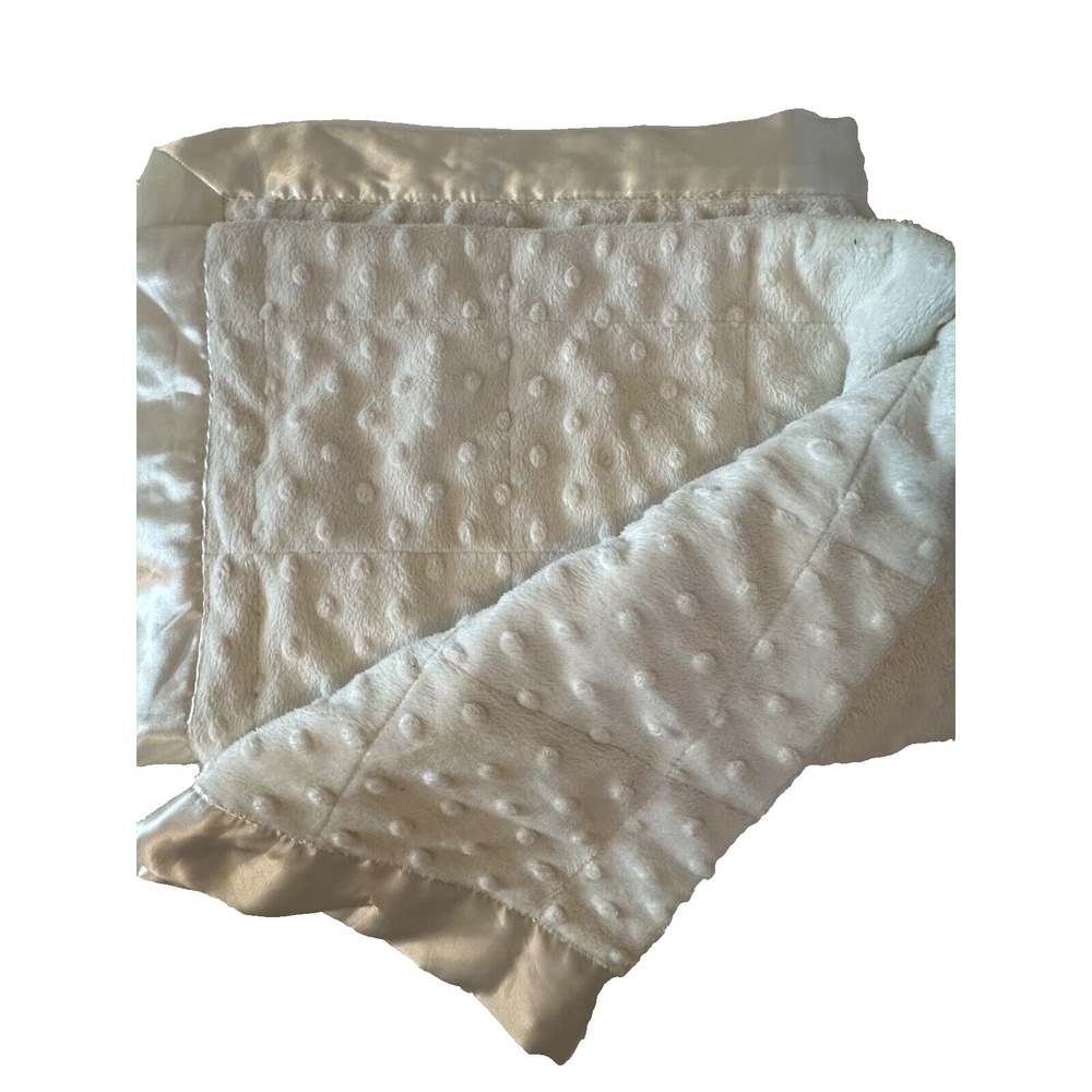 Starting Out Baby Blanket White Satin Edge Raised Bumps Texture Soft
